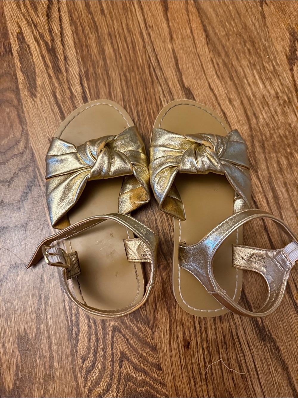 J. Crew Girls Metallic Gold Knotted Strap Sandals